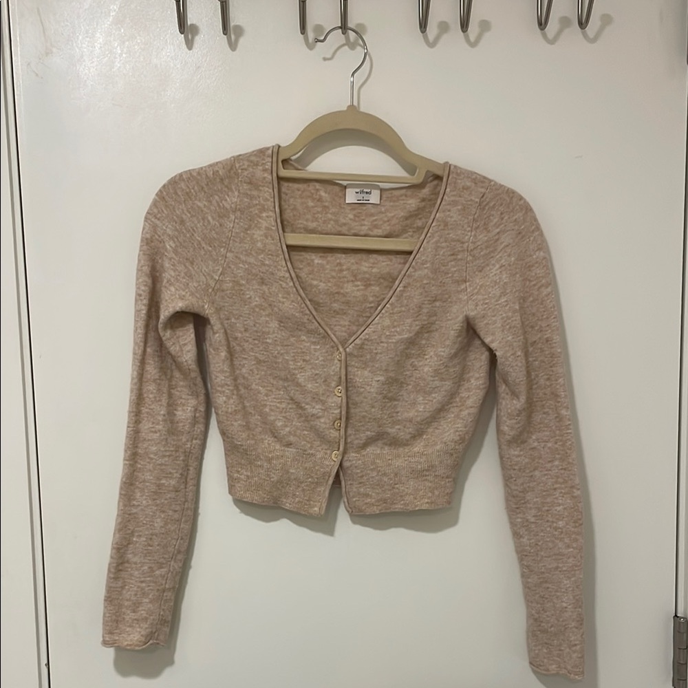 Wilfred Aritzia Tan Cardigan Sweater